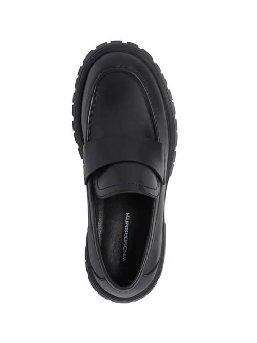 Scarpa con plateau in pelle nera da donna WINDSOR SMITH | WSSTRICKS-BLK.BLK